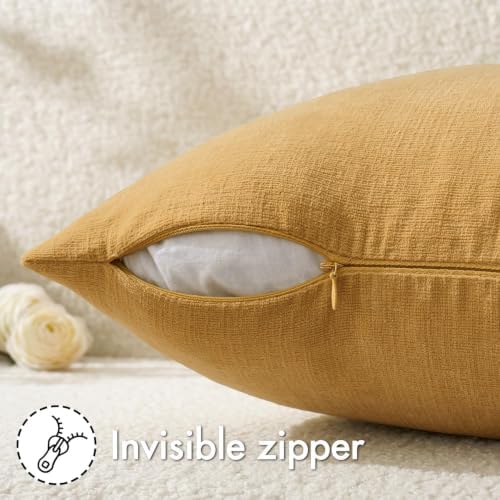 MIULEE Apricot Brown Chenille Couch Lumbar Throw Pillow Covers - Image 6