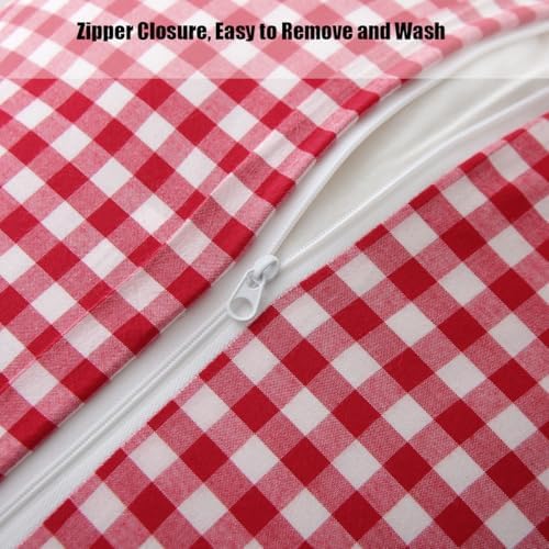 Mywinlle 2 Pack Red/White Plaid Gingham Throw Pillow Covers 18"x18" - Image 5