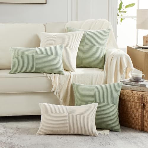 Fancy Homi 2 Packs Cream Decorative Throw Pillow Covers 22x22 Inch - Image 6