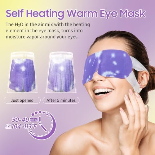 BeHoomi Steam Eye Mask, 10 Packs Heated Eye Mask, Self Heating Disposable Warm - Image 4
