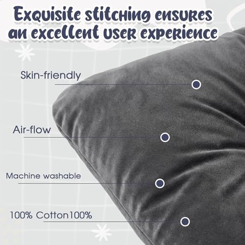 Hahafelt 3 Pcs U-Shaped Pregnancy Pillow Cover, Crystal Velvet - Image 3