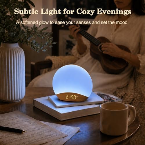 REACHER Wood Grain Sunrise Alarm Clock and Sound Machine Nightlight - Image 6
