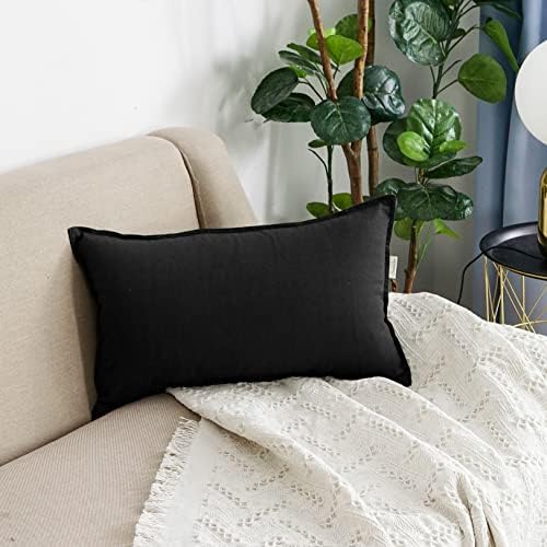 Jeanerlor Natural Cotton Linen Green Decorative 12"x20" Throw Pillow Case - Image 6