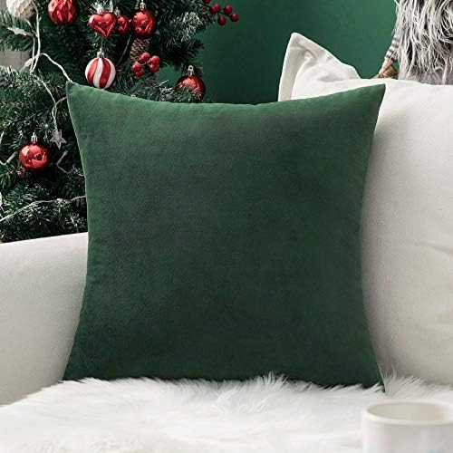 MIULEE 18x18 Inch Velvet Throw Pillow Cover Set of 1 Army Green by MIULEE