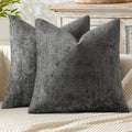 MIULEE Decorative Couch Throw Pillow Covers 18x18 Inch Dark Gray 2 Pack by MIULEE