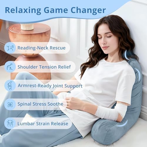 Sasttie Reading Pillow for Bed, Back Pillow for Sitting Up - Image 6