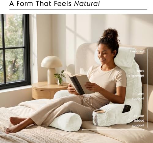 Nestl Reading Pillow with Shredded Memory Foam Includes 2 Neck and Lumber - Image 2