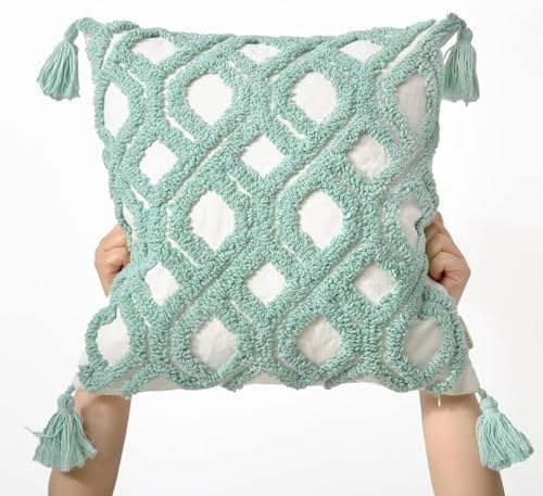 Boho Throw Pillow Covers 18x18 Tufted - Image 6