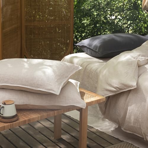 CHUFFED 100% French Linen Pillowcases Standard Size Set of 2 Linen Pillow Cases - Image 6