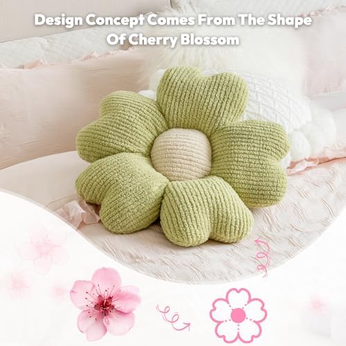 Sioloc Flower Shaped Throw Pillow, Fun Daisy Pillow, 25.6" Large Grass Green - Image 6