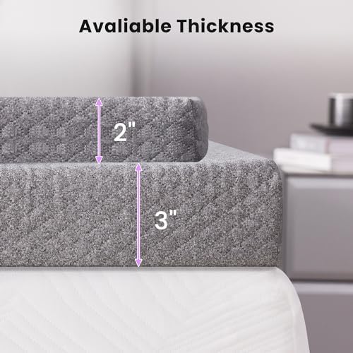 SINWEEK 2 Inch Gel Memory Foam Mattress Topper Queen Size, Pad - Image 7