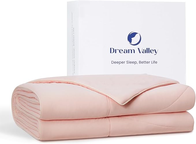 Dream Valley® Outlast® Deepsleep Cooling Comforter, Twin Size, NASA-Grade Space Technology Cooling Blanket for Hot Sleepers Night Sweats, Q-Max > 0.45 Aerocool™ Breathable, Pink Blush, 68"x90"