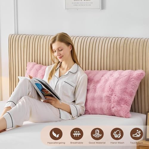 YZ HOME Faux Fur Fluffy Body Pillow - Image 2