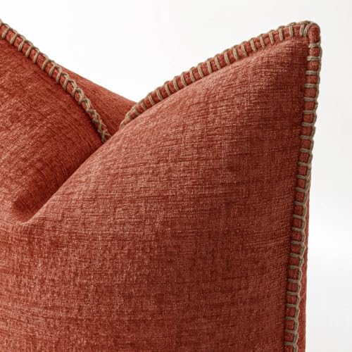 MIULEE Fall Decorative Couch Throw Pillow Covers 16x16 Inch Burnt Orange - Image 2
