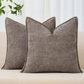 Allorry Throw Pillow Covers 24x24 Grey Chenille Solid Home DecorSY014A24 by Allorry