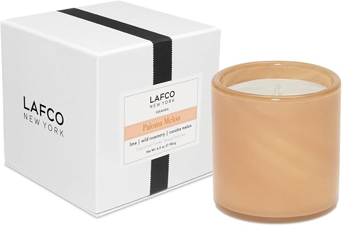 LAFCO New York Classic Candle, Paloma Melon - 6.5 oz - 50-Hour Burn Time - Reusable, Hand Blown Glass Vessel - Made in The USA