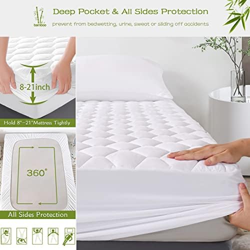 GRT California King Mattress Protector Waterproof, Rayon from Bamboo - Image 4