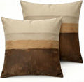 Linen Throw Pillow Covers Set of 2, 18x18in Stripe by Unknown