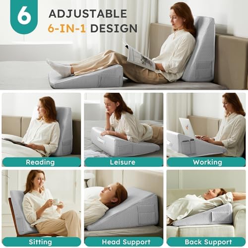 Bedluxe Wedge Pillow, 12 inch Bed Wedge Pillow - Image 2