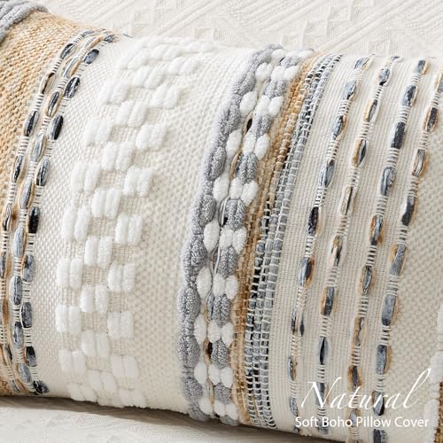 Kevin Textile Boho Tufted 14x36 Inch Lumbar Pillow Cover 1 Pack - Image 3