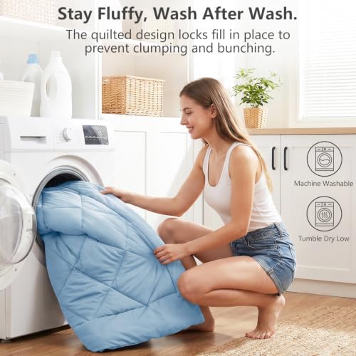 CozyLux King Comforter Set 102"x90" Baby Blue - Image 7