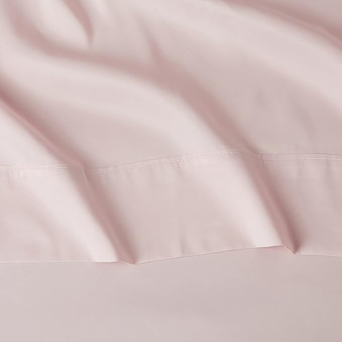 Amazon Basics Lightweight Super Soft Easy Care Microfiber 4-Piece Bed Sheet Set with 14-Inch Deep Pockets, Luxury Bedding, Queen, Blush Pink, Solid