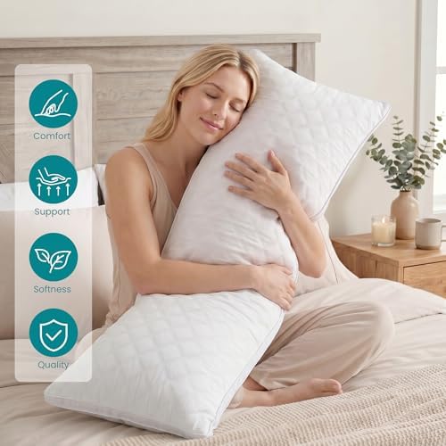 Oubonun Full Body Pillow for Side Sleeper, Adjustable Firm Long Bed Pillow - Image 2