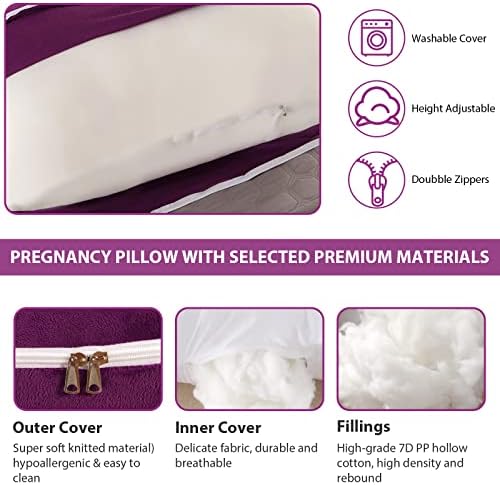 BATTOP Pregnancy Pillows for Sleeping- U Shaped Full Body Maternity Pillow - Image 3