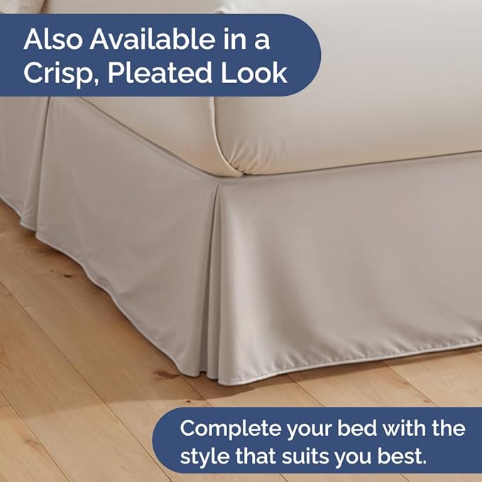 Bedskirt King Size Ruffle - 18 inch Drop Dust Ruffle Bed Skirt with Platform - Soft, Easy Fit, Premium Hotel Quality - Wrinkle, Fade & Shrink Resistant - for Women, Men, Kids and Teens - Light Grey