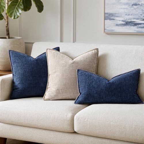 MIULEE Decorative Lumbar Throw Pillow Covers 12x20 Inch Navy 2 Pack - Image 5