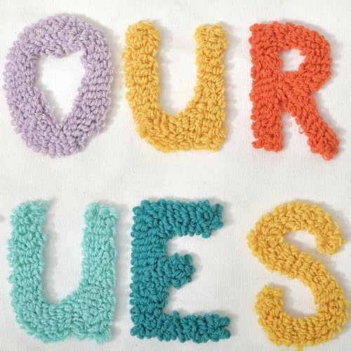 Boho Throw Pillow Covers 18*18 Spring Decorative Tufted Letters - Image 4