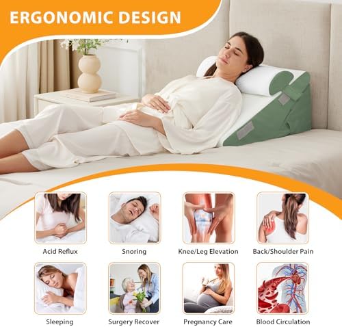 Ruqmuis Wedge Pillow Set for After Surgery, Incline Pillow Wedge for Headboard - Image 6
