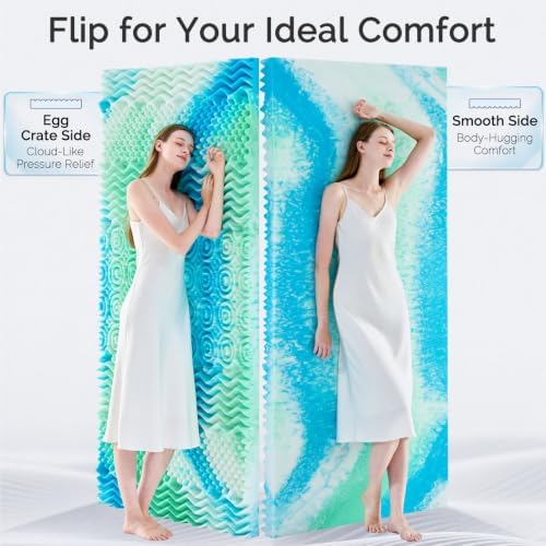 SOOSLEEPY Mattress Topper Twin XL College Dorm 2 Inch Memory Foam Egg Crate - Image 5