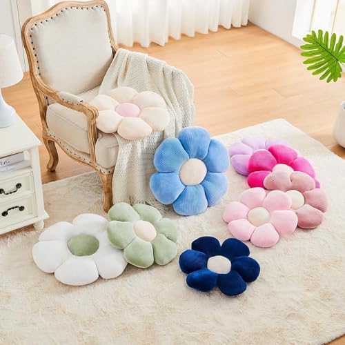 Kcvvcr White Flower Pillow, 19.6" Cute Flower Shaped Floor Pillow, Aesthetic - Image 5