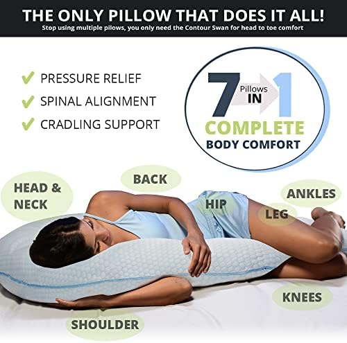 Contour Swan Body Pillow w/Pillowcase Cool XL - Image 4