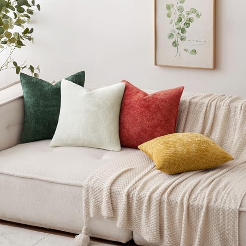 MIULEE Decorative Couch Throw Pillow Covers 20x20 Inch Christmas Red 2 Pack - Image 3