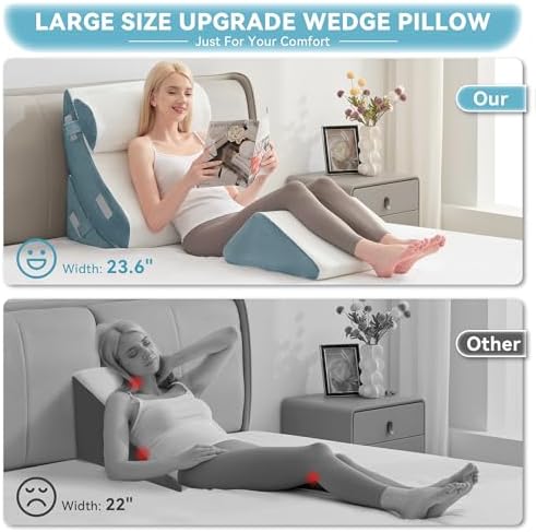 Kingfun 4PCS Orthopedic Bed Wedge Pillow Set - Image 3