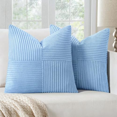 MIULEE Light Blue Decorative Throw Pillow Covers by MIULEE