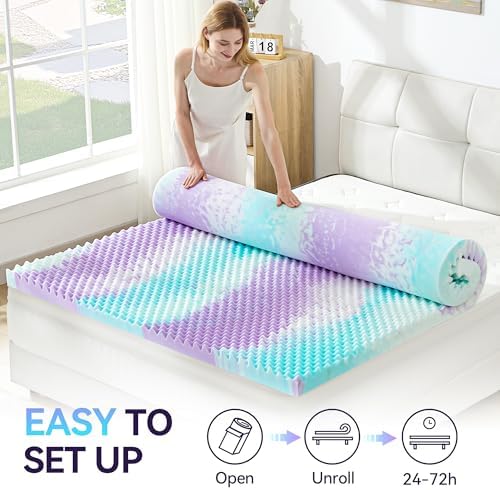 SINWEEK 2 Inch Egg Crate Memory Foam Mattress Topper Twin XL, Twin Extra Long - Image 7