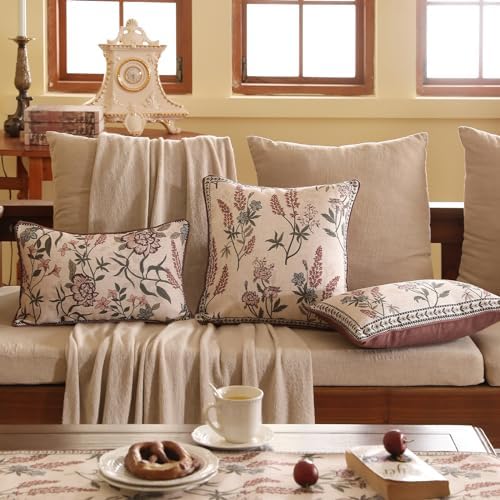 ISAENNE Designer Vintage Linen Throw Pillow Cover - Image 6