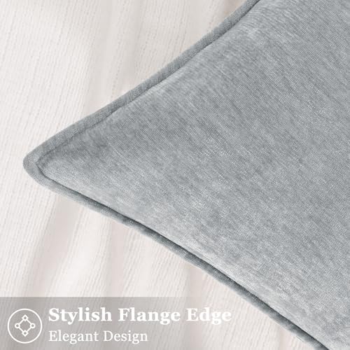 decorUhome Chenille Ultimate Gray Throw Pillow Covers 18x18 Set of 2 - Image 3