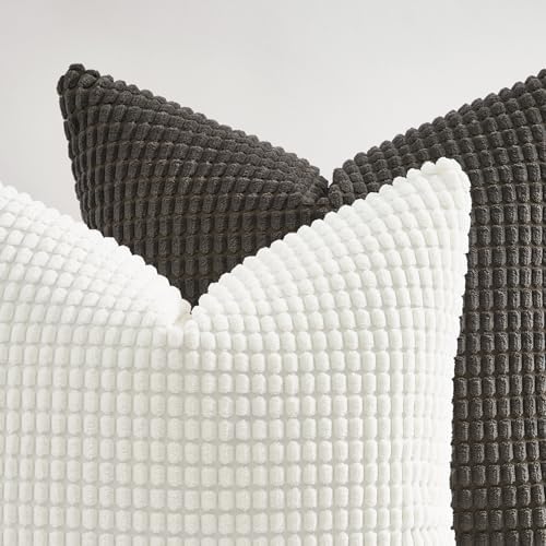 Topfinel Neutral Grey Pillow Covers Set of 4, Boho Sofa Throw Pillows Covers - Image 6