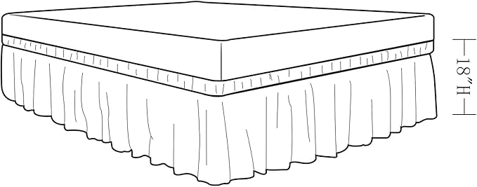 MEILA Wrap Around Bed Skirt Three Fabric Sides Elastic Dust Ruffled 18 Inch Tailored Drop,Easy to Install Fade Resistant-White, Twin/Full
