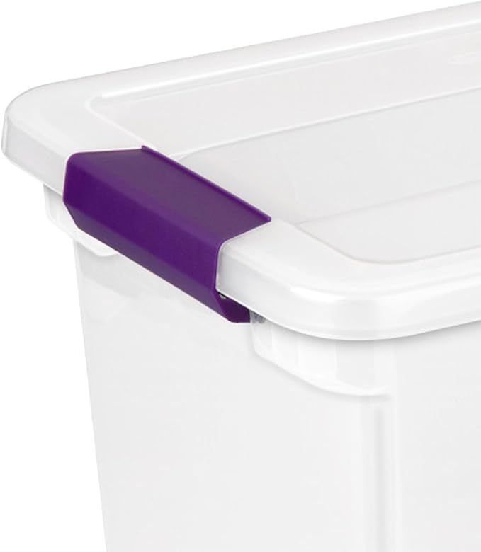 Sterilite 24-Pack 27 Quart ClearView Latch Box, Stackable Organizer Bins with Latching Lids - Clear Plastic Organization Containers for Closet, Bedroom, Shelving Units and Everyday Home Storage