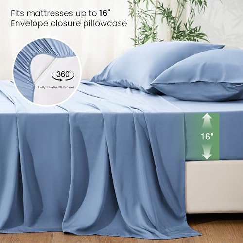 Love's cabin 4 Piece California King Size Sheet Set, 100% Rayon Derived from - Image 4