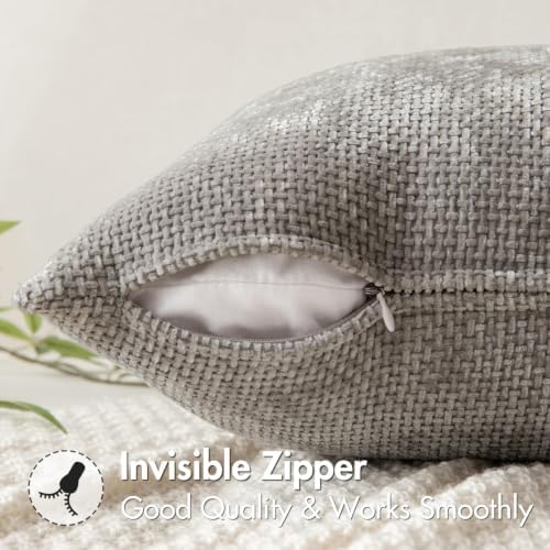 MIULEE Decorative Light Gray Euro Sham Pillow Covers 24x24 Inch 2 Pack - Image 5