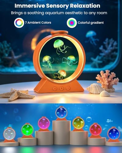 Jellyfish Lamp for Sleep Anxiety Calming Light for Bedroom(Cosmic Orange) - Image 2
