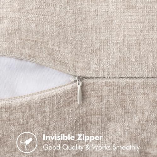 MIULEE Decorative Lumbar Throw Pillow Covers 12x20 Inch Taupe 2 Pack - Image 7
