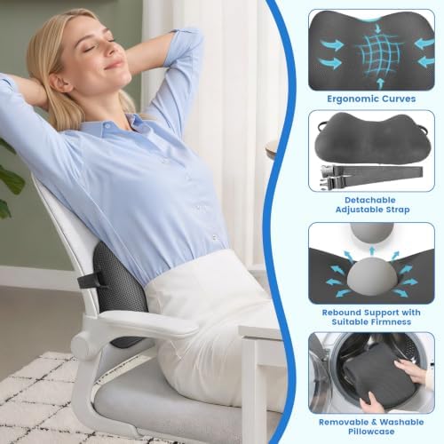 Lumbar Support Pillow, Memory Foam Back Cushion - Image 3