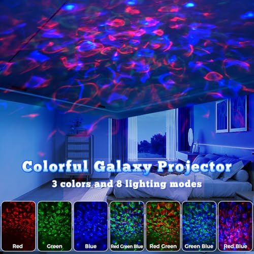 Galaxy Projector, Light Projector, Night Light Projector with Remote Control, Galaxy Light Projector, for Kids Adults, Bedroom, Home Theater, Christmas, Birthdays (White) - Image 2